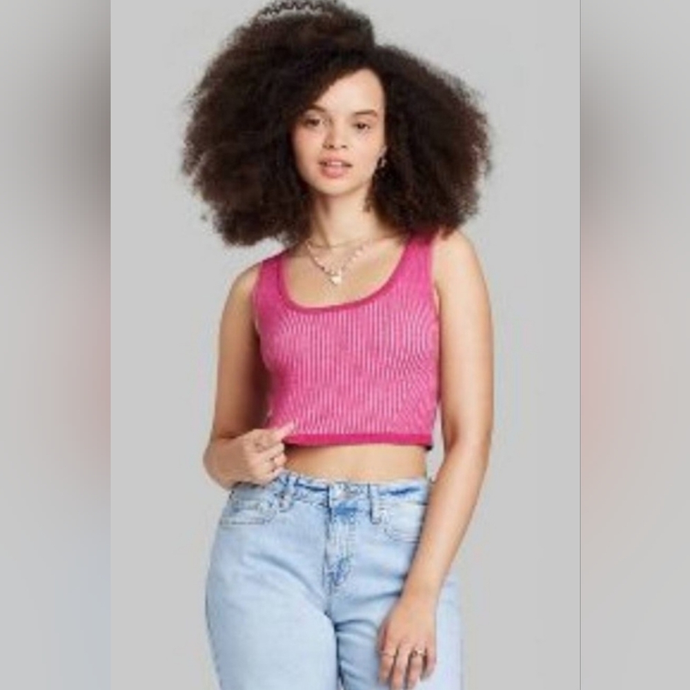 NWT! Wild Fable Square Neck Cropped Sweater Tank XL